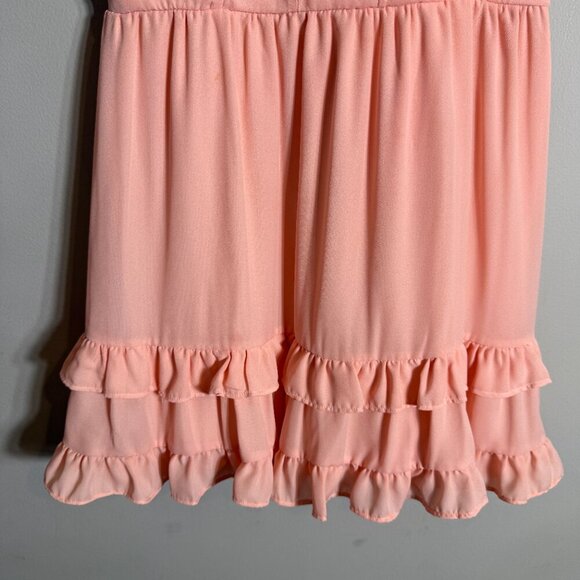 Lucy in the Sky Netty Corset Ruffle Mini Dress Womens Small Pink Bows Girly Chic - Picture 9 of 14